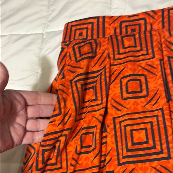 LuLaRoe Madison Orange A-line Pleated Knee-length Skirt size XS - Picture 5 of 8